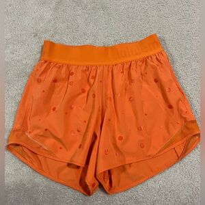 Lulu Lemon Orange Logo Shorts